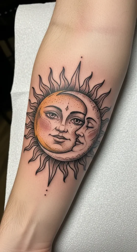 Sun Face with Calm Moon Expression
