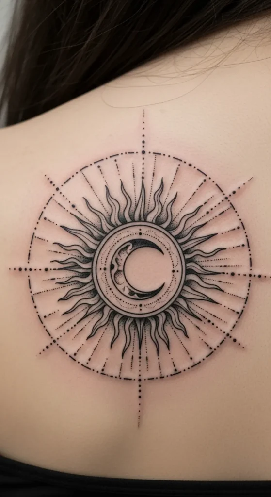 Sun Moon Mandala Tattoo