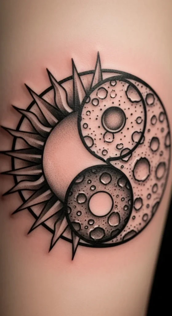 Sun Rays Interlocking with Moon Craters