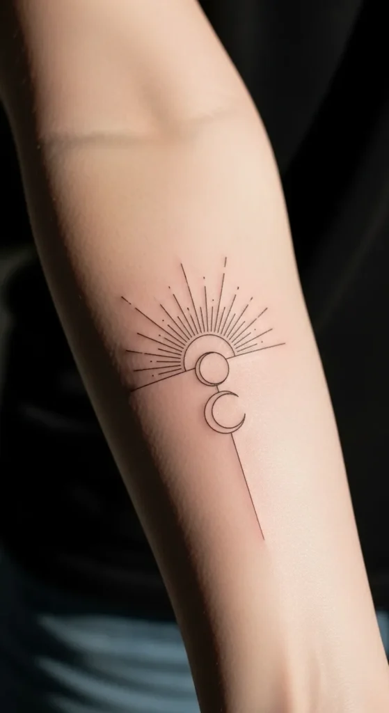  Sun Rising Over Moon Line