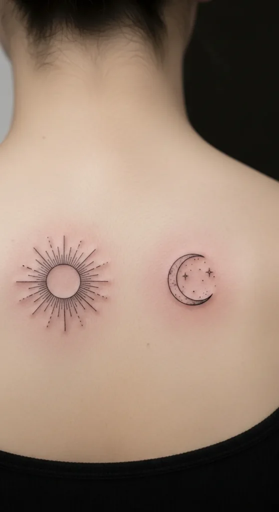 Sun and Moon Back Shoulder Pair