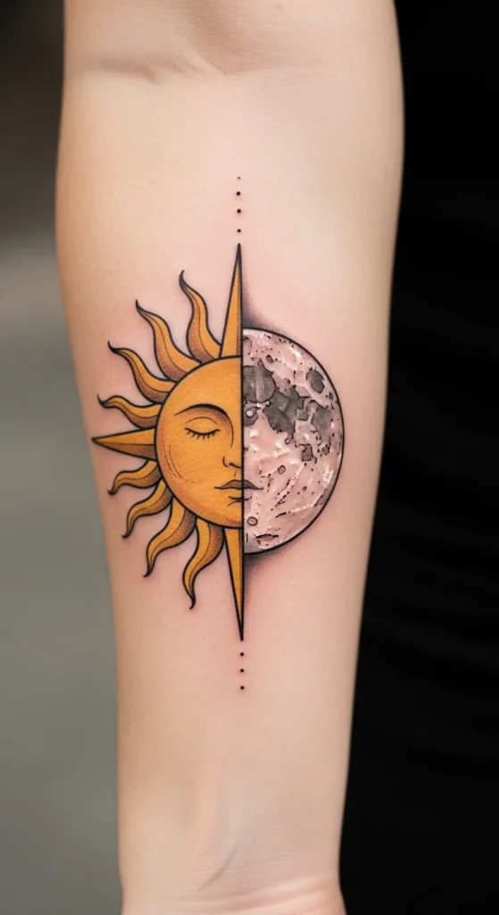 Sun and Moon Forearm Split Line