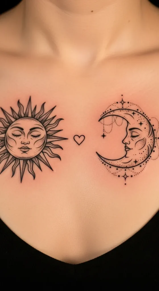  Sun and Moon Sternum with Heart Center Detail
