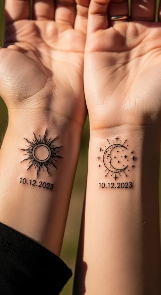 Sun and Moon With Date Mark
