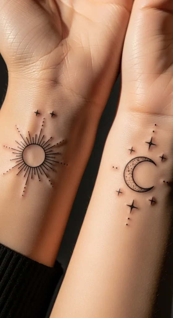  Sun and Moon with Tiny Stars