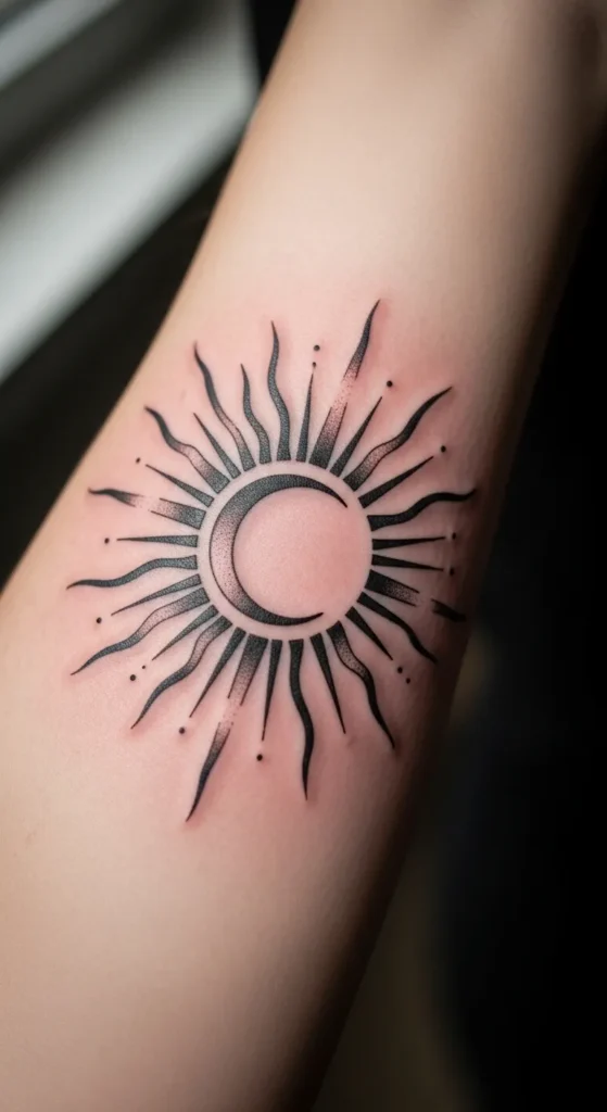 Sunburst with Hidden Moon Curve