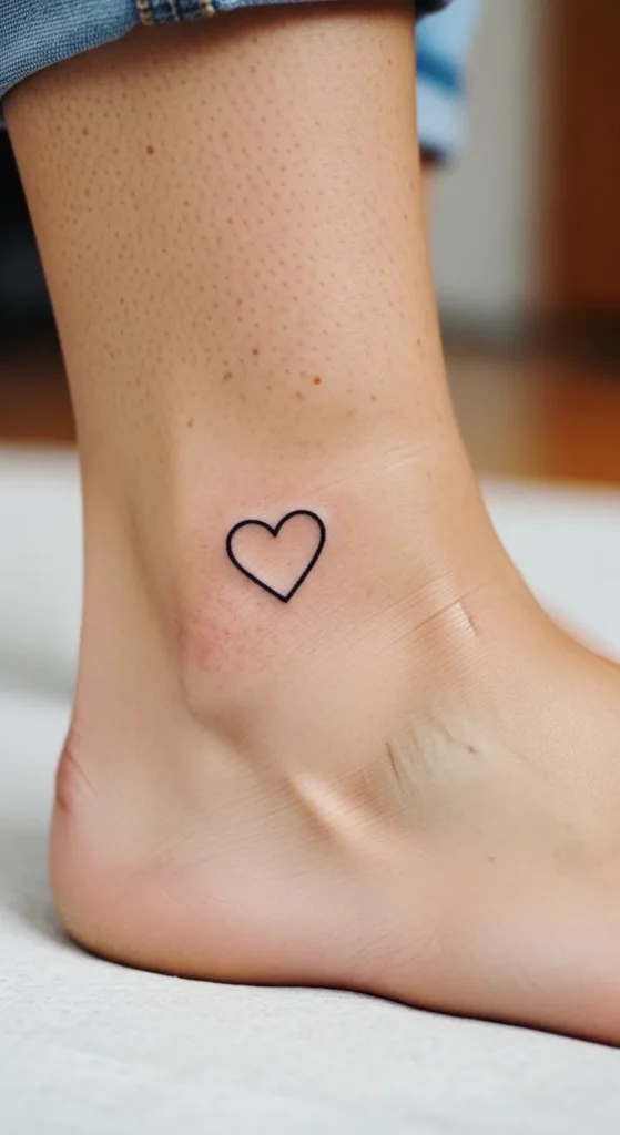 Tiny Heart on Ankle Side