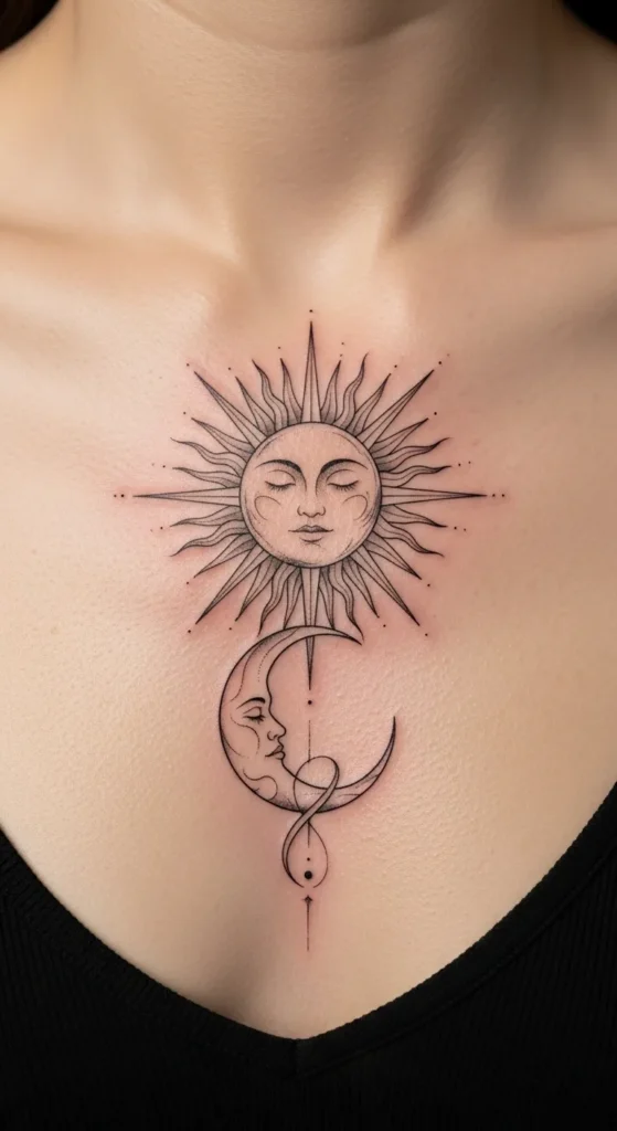 Vertical Alignment Sun Moon Sternum to Chest Flow