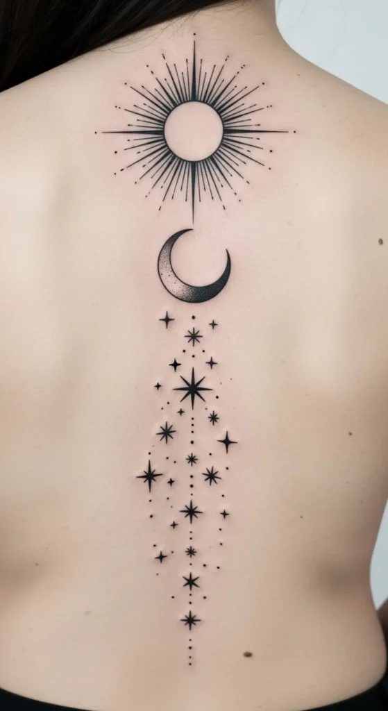 Vertical Spine Sun Moon Alignment