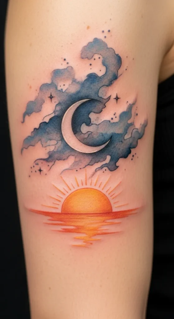 Water Sky Sun Moon Scene
