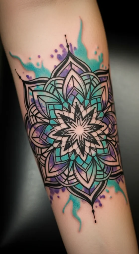  Watercolor Mandala Accent