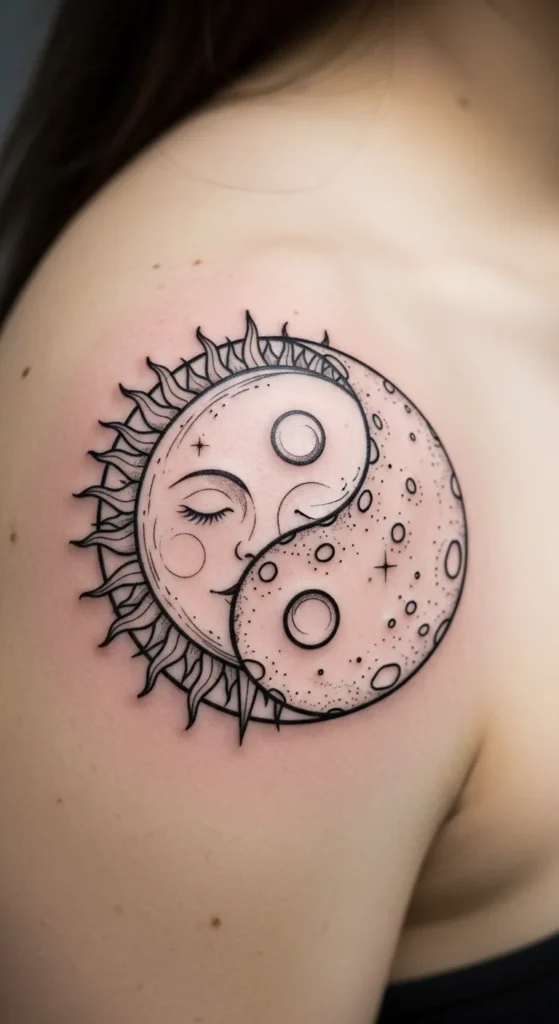 Yin Yang Inspired Sun and Moon Circle