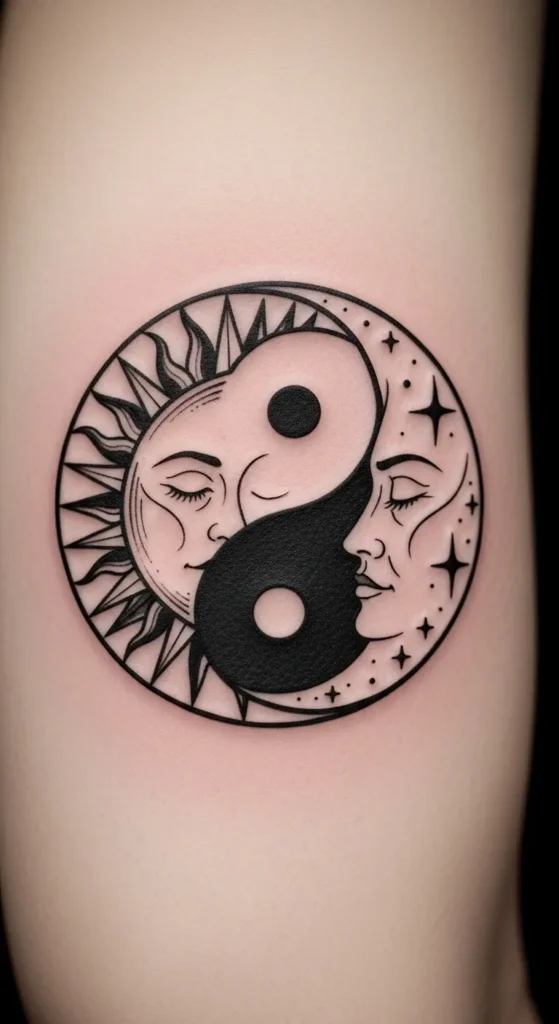 Yin Yang Sun Moon Tattoo