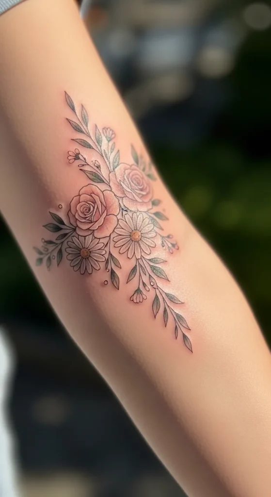 floral armband tattoo