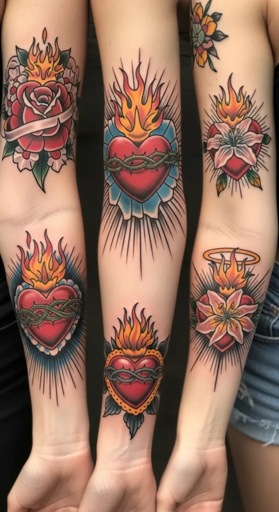 sacred heart neo traditional tattoo