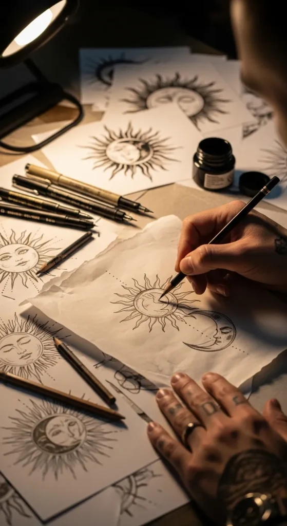 sun and moon tattoo ideas