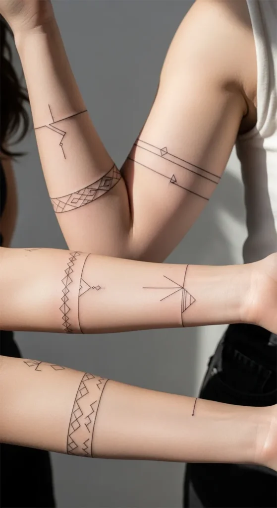 thin line armband tattoo