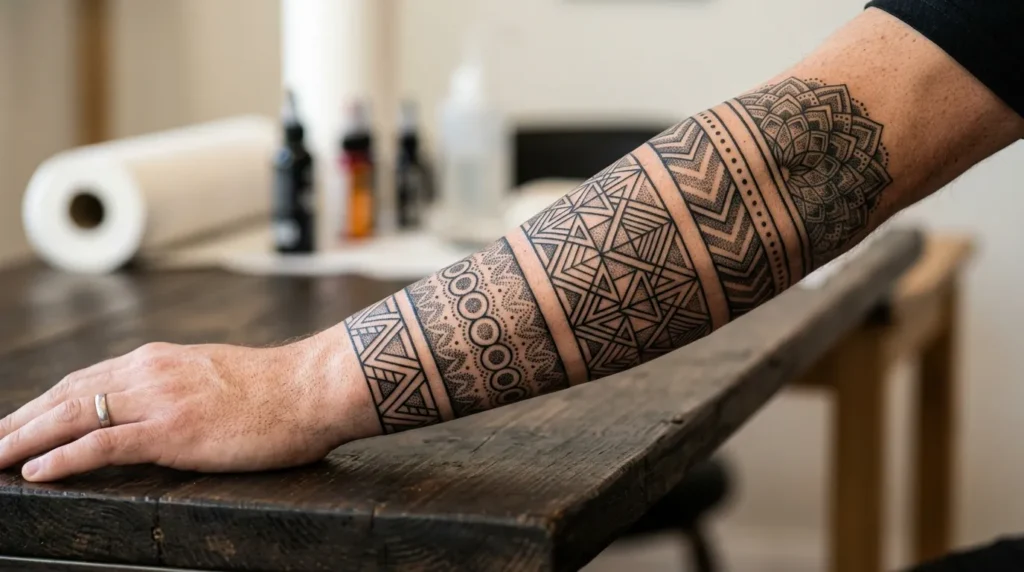 20 Creative geometric band tattoo designs for Sharp and Modern Ink Inspiration