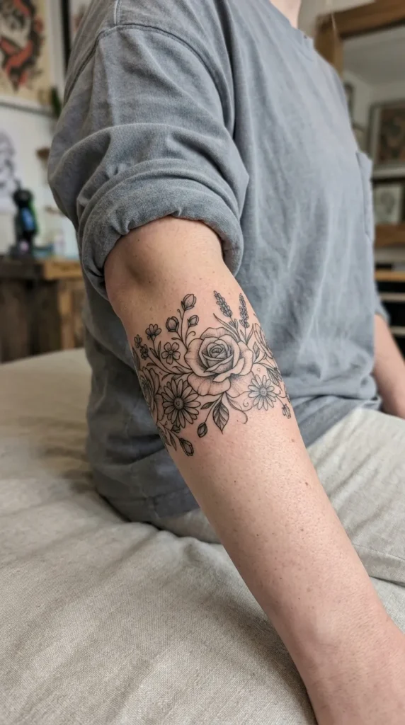 Mixed Bloom Forearm Circle