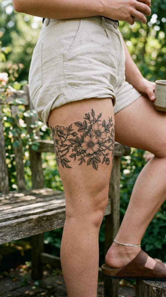 Wild Rose Thigh Band