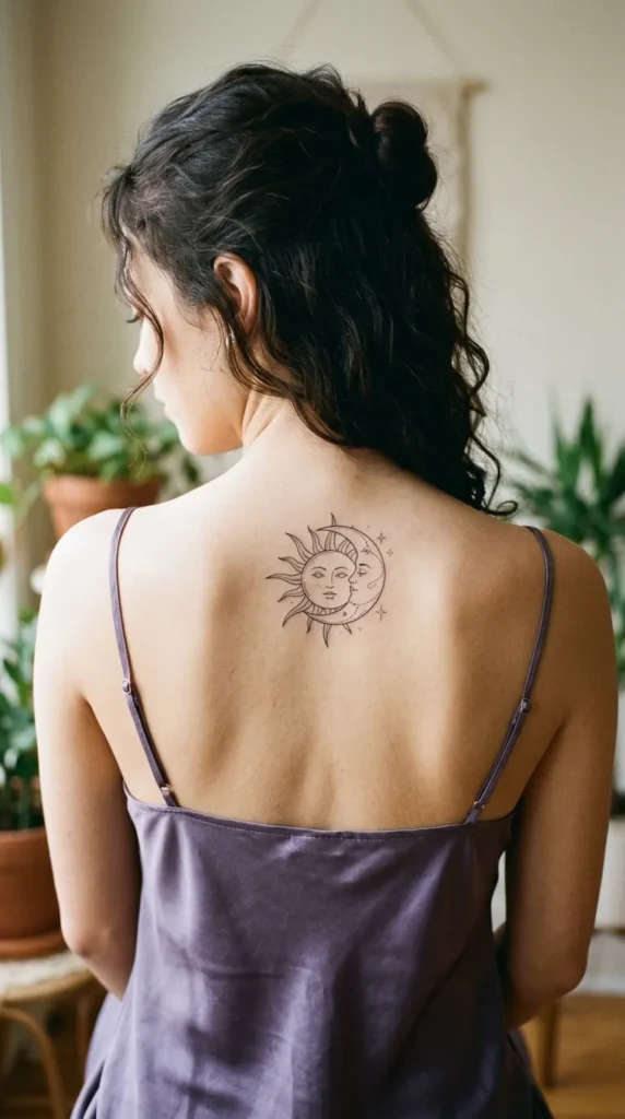 Fine-Line Back Tattoo
