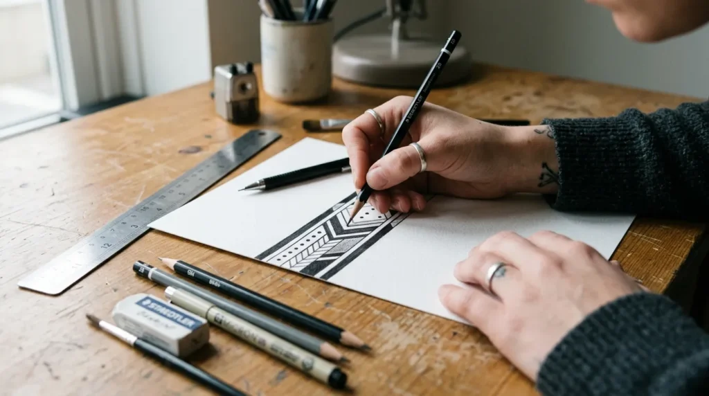 How to Draw a Band Tattoo Design for a Clean and Professional Look
