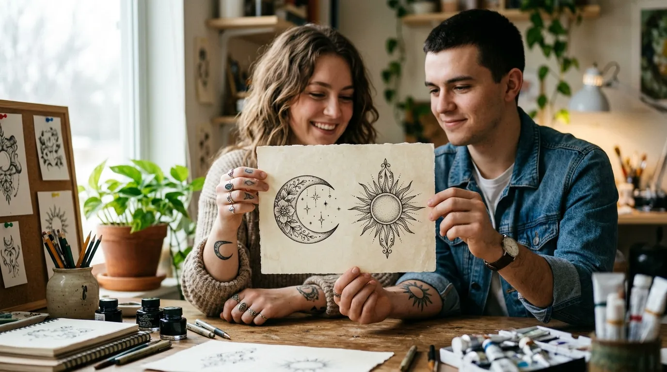 How to Plan a Matching Sun and Moon Tattoo for a Cohesive and Personal Design