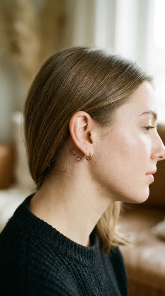 Sun and Moon Behind the Ear