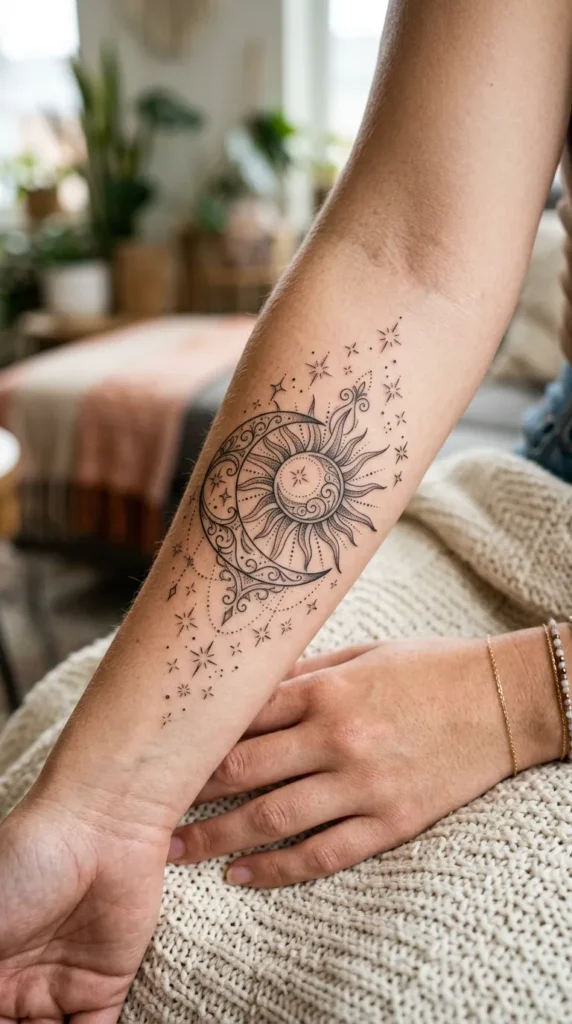 Sun and Moon with Stars