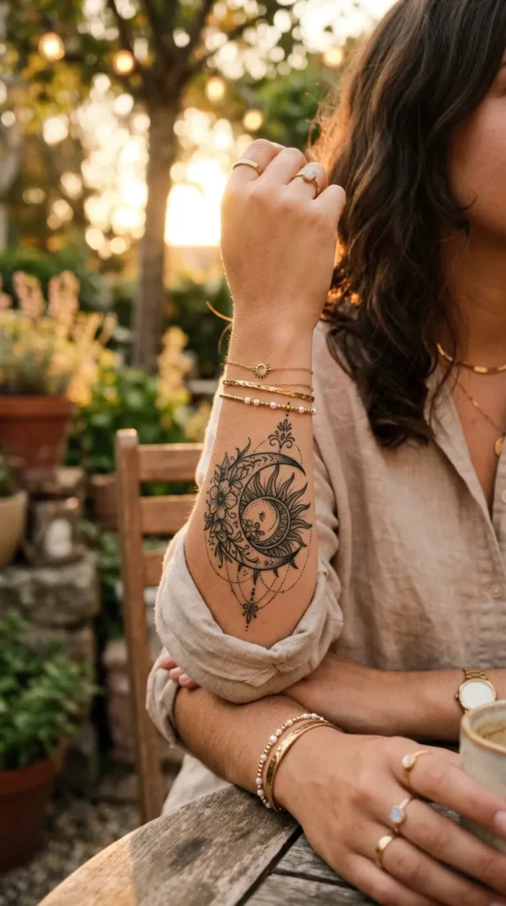 how to choose a sun and moon tattoo placement