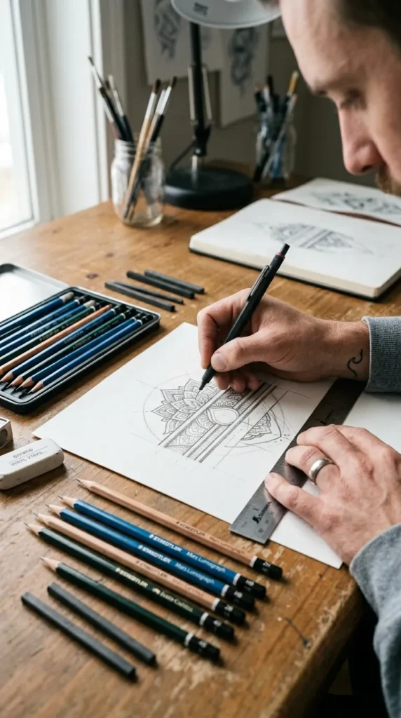 how to draw a band tattoo design